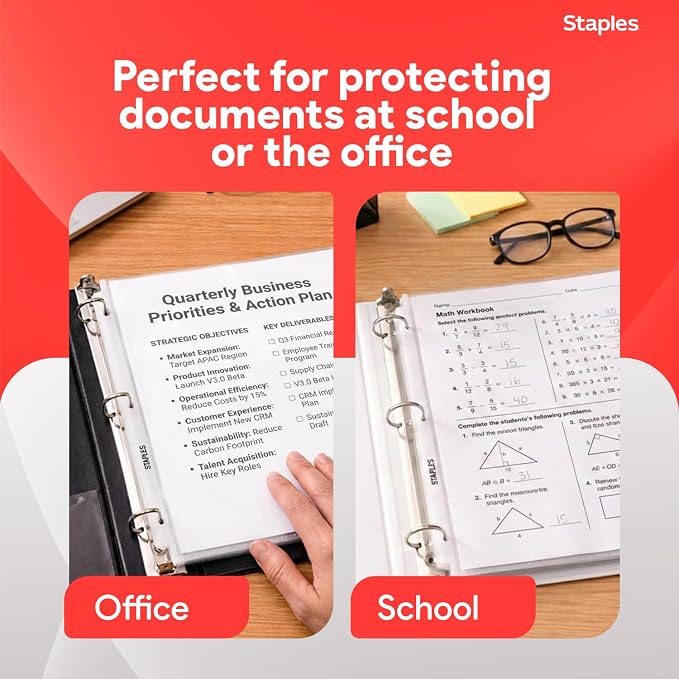 Staples Standard Weight Sheet Protector, 8.5" x 11", Clear, 200/Box (10525) - Image 7