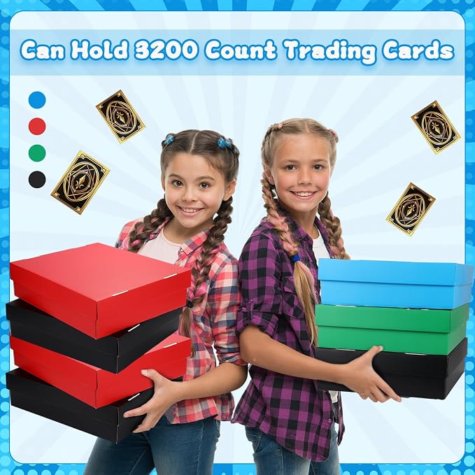 Seajan 16 Pcs 3200 Count Trading Card Storage Box Moisture Sports Card Boxes Bulk for Gaming Cardboard Sorting Collecting - Image 7