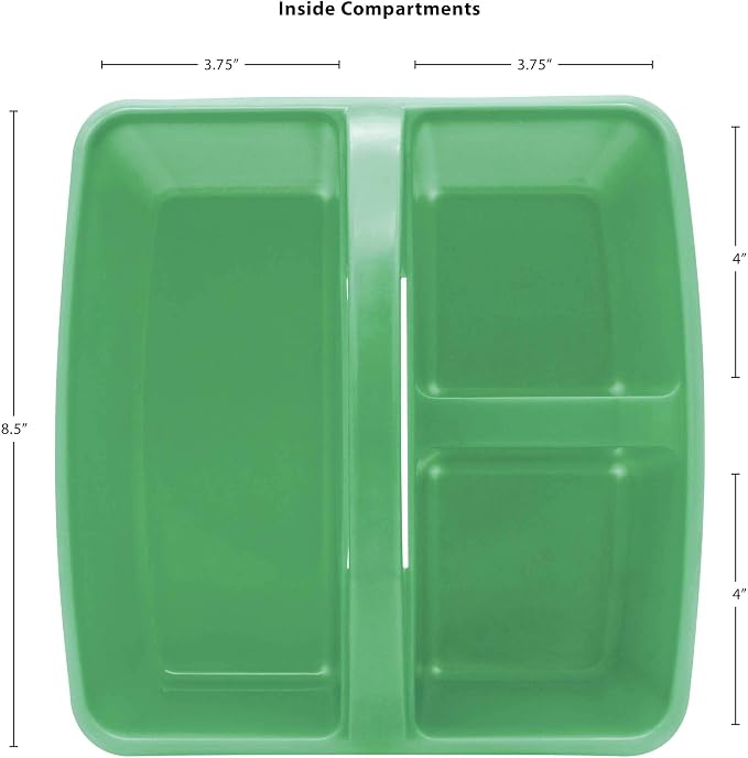 Teacher Created Resources Mint Portable Plastic Storage Caddy 6-Pack for Classrooms, Kids Room, and Office Organization, 3 Compartment - Image 7