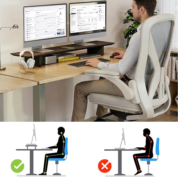 EXPERLAM Solid Wood Dual Monitor Stand Riser, 43 Inch Rubberwood Desk Shelf for Top of Desk, Wood Monitor Stand for Desk 2 Monitors up to 27", Desktop Organizer for Laptop, TV, Printer - Image 9