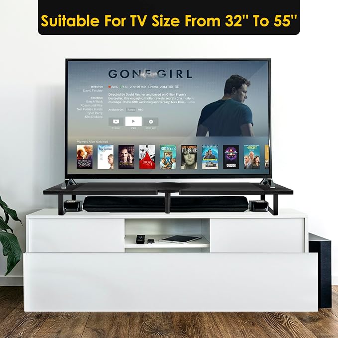 Across-Star Dual-Monitor Stand for Desk - Large Adjustable Length and Angle Riser for 2 Monitors, Double Computer Desktop Organizer, Shelf for TV, Laptop, Printer - Image 7