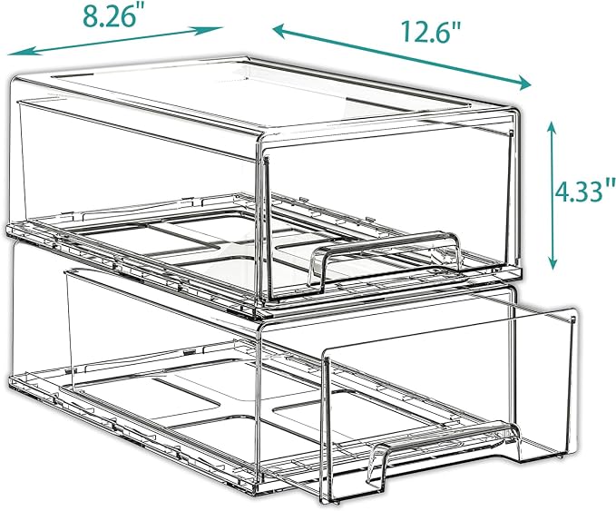 2 Pack - Clear Pulling Medicine Drawer First Aid Kit Box for Bathroom, Cabinet, Closet,Medicine Organizer, Medicine Storage Box Adhesive Bandages Family Emergency Kit (L drawer) - Image 6