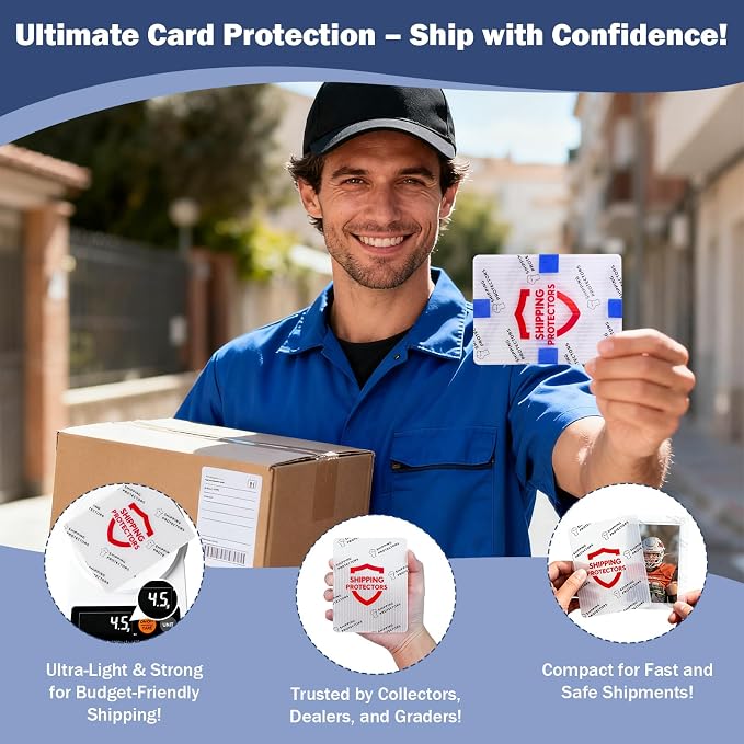 1000-Pack Trading Card Shipping Protectors 3.5'' x 4.5'' with 8 Rolls of Tape Heavy Duty Corrugated Sheet for Safe Shipping, Precut Card Mailers for Sports, MTG, and Collectible Cards (White) - Image 7