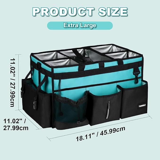 Extra-Large Wearable Cleaning Caddy With Detachable Divider,Cleaning Caddy For Cleaning Supplies Large Cleaning Supply Caddy With Adjustable Shoulder Strap & Waist Belt For Cleaners,Mint Green - Image 7