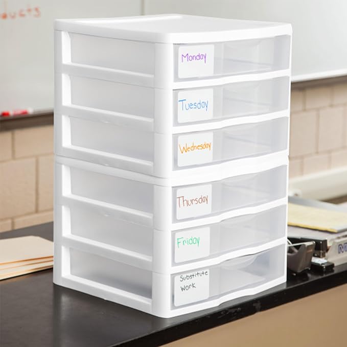 Sterilite Wide 3-Drawer Storage Unit for Bedroom and Dresser, 6-Pack | Organizing Plastic Storage Drawers and Containers for Home, Office, Desk, Clothes, Kitchen, and Pantry - Image 9