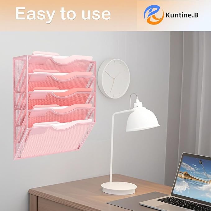 Kuntine.B Wall File Organizer Office Hanging Magazine Holder Wall File Organizer for Office Home - Image 7