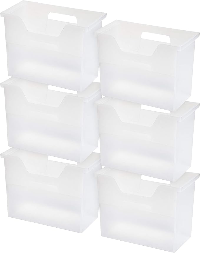 IRIS USA 6-Pack Medium Desktop File Box with Open Lid, Clear | Organize paperwork, mail, magazines, and office supplies with portable storage for desks, classrooms, and home workspaces - Image 8