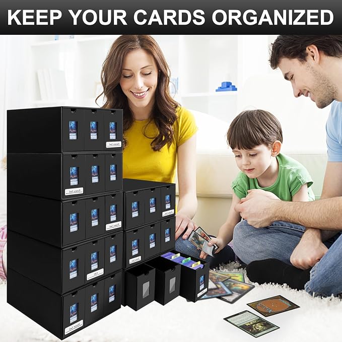 Card Storage Box,14400+ Trading Card Storage 2700+ Toploader Card Storage Box for Commander Display,with 72 Dividers, Labels & Tapes,Fit for TCG, MTG - Image 8