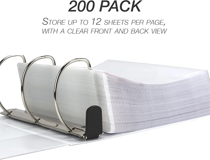 Samsill Sheet Protectors, 8.5x11 Inch Page Protectors for 3 Ring Binder, Super Heavy Duty, Clear Page Protector, Letter Size, Top Loading, Acid Free, 200 Pack - Image 9