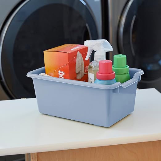 ECR4Kids Scoop Front Storage Bins, Multipurpose Organization, Powder Blue, 10-Piece - Image 11