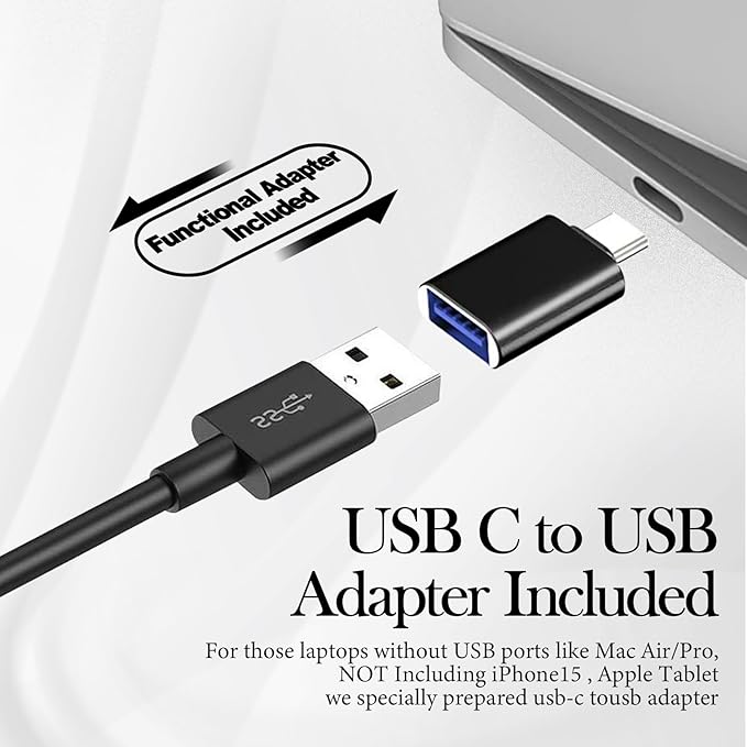 Computer Speakers for Desktop Pc, Monitor Speakers for Laptop,Pc Speakers with Loud Sound,Volume Control Easily Clamps to Monitors(USB-C to USB Adapter Included) (Light Grey)