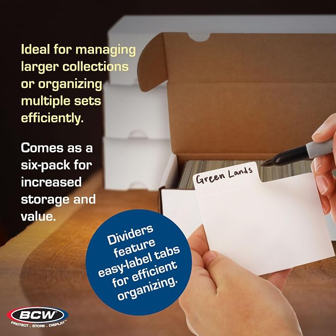 BCW 800ct Trading Card Storage Box & Horizontal Card Dividers – 6 Boxes & 30 Dividers | Sports Card, TCG & CCG Organizer | Trading Card Storage Solution - Image 6