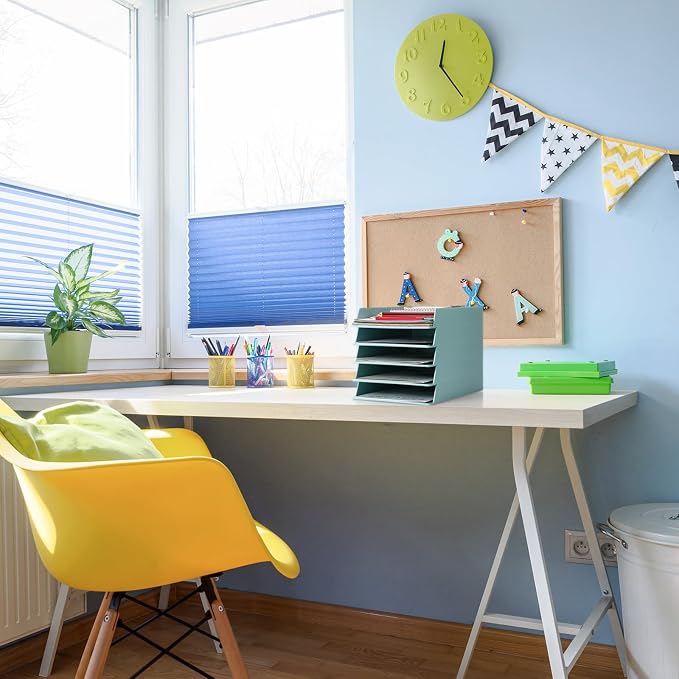 Tatuo 16 Pack Stackable Paper Trays Plastic Letter Tray Desk Organizer Paper Holder Organizer Storage Office Desk Accessories for Classroom Magazine File Documents 12.8 x 9.45 x 1.97, Blue Green - Image 7