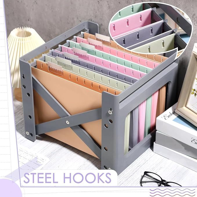Yaomiao 24 Pack Hanging File Folders, 3 Pleats,Fresh Color | Letter Size File Cabinet Folders, with 1/5-cut Adjustable Tabs, Expandable Document Cabinet, Home Desk Office Organization - Image 6