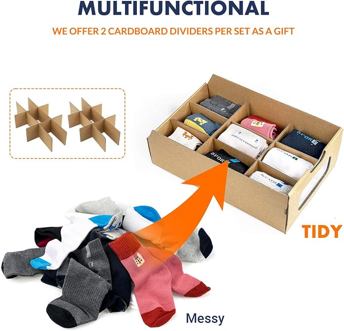Shoe Box 12 Pack,13.2 x 8.3 x 5.1in Waterproof Storage Boxes, Socks, Stationery, Toys, Underwear,Heavy Duty,Stack-able Cardboard Boxes,with Marking Labels,Transparent Window - Image 6