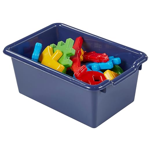 ECR4Kids Scoop Front Storage Bins, Multipurpose Organization, Navy, 10-Piece - Image 11