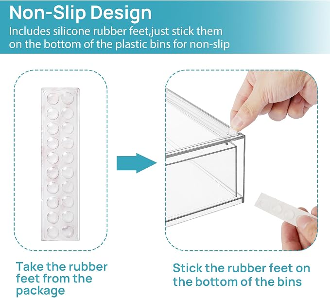 Vtopmart Stackable Storage Drawers Set of 8, Clear Plastic Organizer Bins for Bathroom Supplies,Ideal for Cabinet,Pantry,Laundry Room Organization - Image 8