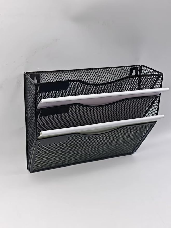 3-Tier Wall File Organizer, Wall Mounted Mail Organizer, , No Assembly | File Holder Organizer, Metal Mesh Office Wall Organizer for Home, School & Classroom by SUPEASY