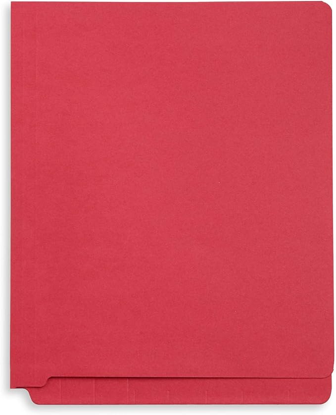 Blue Summit Supplies 100 Red End Tab Fastener File Folders, Letter Size | Durable 11pt red paper, straight cut end tabs, 2 prong fasteners, medical files, receipts, office reports - Image 4