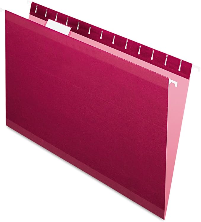 Pendaflex Esselte PFX415315BUR Pendaflex Reinforced Hanging Folders, Legal Size, Burgundy, 1/5 Cut, 25/BX (4153 1/5 BUR) by TOPSProducts