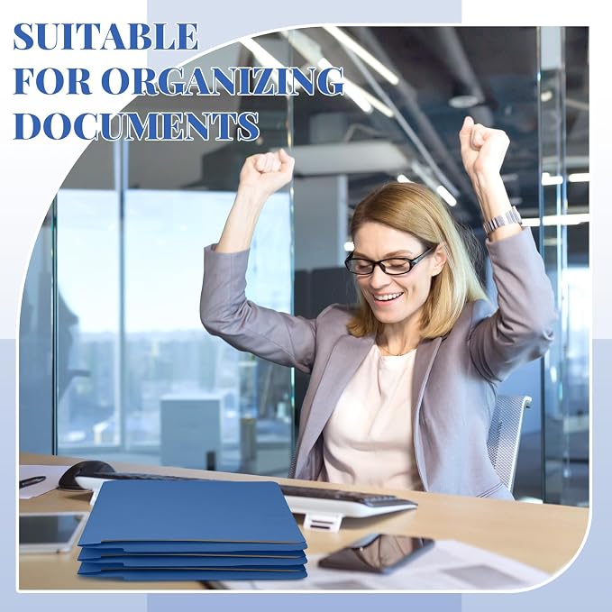 Skyygemm 24 Pack Classification Folders, Letter Size,1 Dividers,Dark Blue | Pressboard File Folders, 2 Prong Fasteners, 2" Expanding, Manila, End Tab, for Office School Legal Records Medical - Image 6