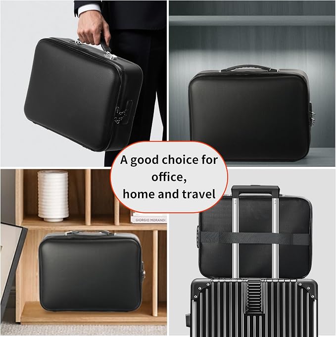Fireproof Safe Document File Organizer Box, 5200°F Portable File Organizer with Lock,Hard Case Highly Flame-Resistant Fire Proof Waterproof File Bag with Lock, Fire Safe Home Valuables Storage - Image 7