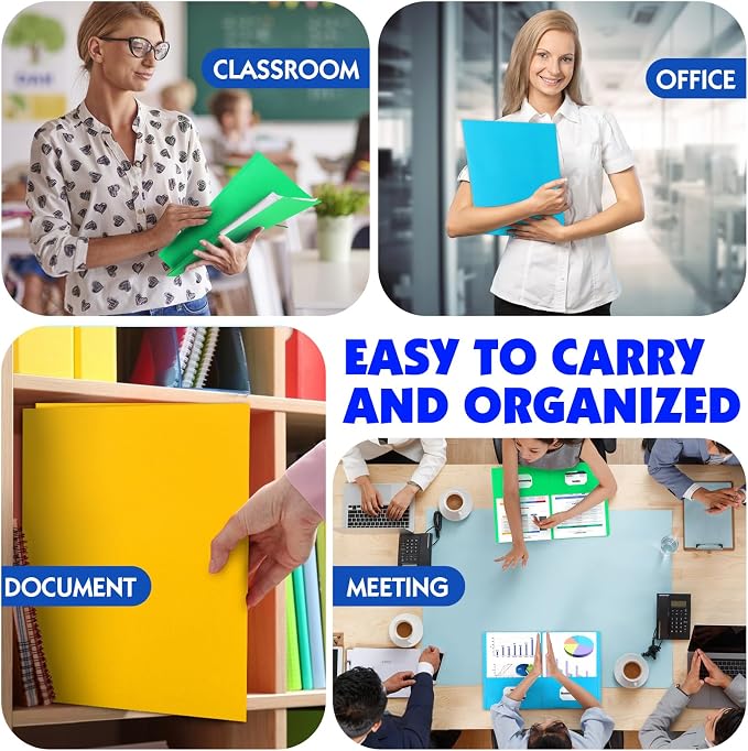 TUXIYA Folders with Pockets, 2 Pocket Folders 110 Pack, Assorted 10 Colors, Letter Size Thick Paper Pocket Folder for School Office Business Home - Image 7