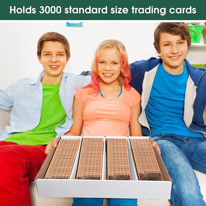 Yexiya 1 Pcs 3200 Count Sports Card Storage Boxes White Trading Card Box Collectible Trading for Soccer Baseball Game - Image 7
