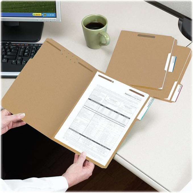 Smead Fastener File Folder, 2 Fasteners, Reinforced 1/3-Cut Tab, Legal Size, Kraft, 50 per Box (19837) - Image 9
