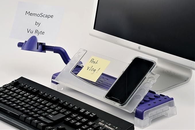 MemoScape Adjustable in-Line Document Holder for Typing | Reduces Neck Strain, Improves Focus, Boosts Desk Organization, and Workflow | Paper Holder Stand for Desk and Home Office - Purple (VUR 4040) - Image 5