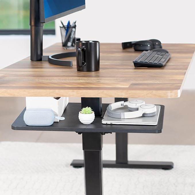 VIVO Adjustable Under Desk 16 x 12 inch Leg Shelf, Hidden Storage Tray for Small Accessories, Black, DESK-SF02LU - Image 9