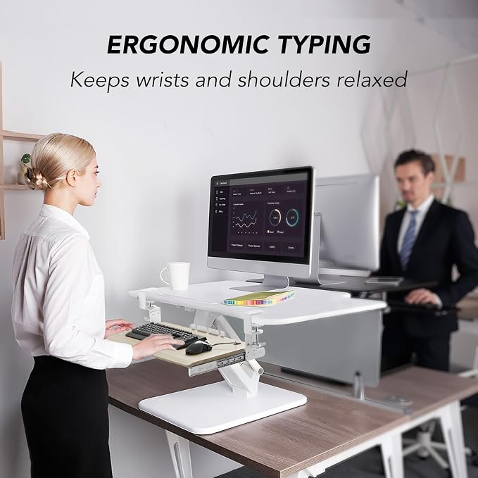 Keyboard Tray Under Desk Pull Out with Extra Sturdy C Clamp Mount System, 27.3 (32.5 inch Including Clamps) x 11 Inch Slide-Out Platform Computer Drawer for Typing Grain - Image 9