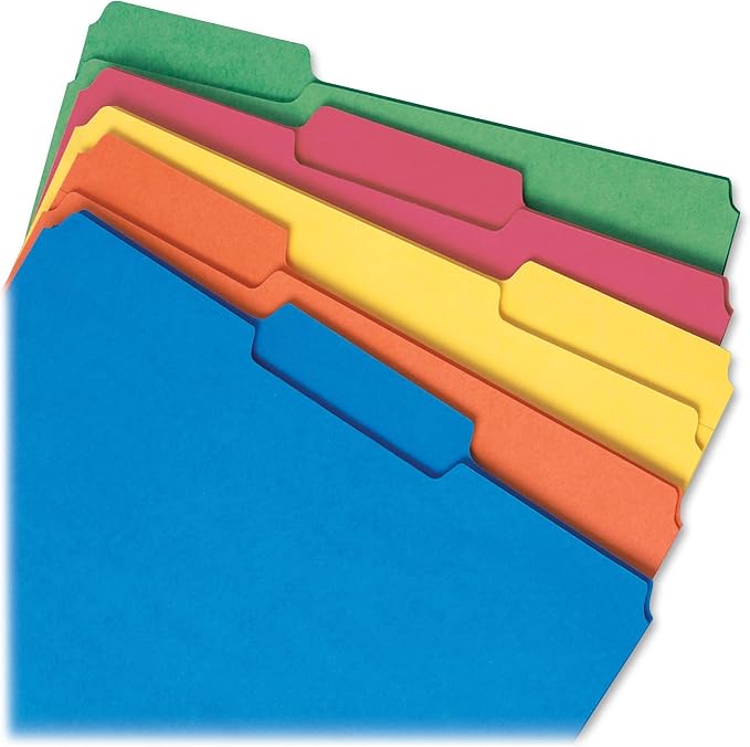 Smead Interior File Folder, 1/3-Cut Tab, Letter Size, Assorted Primary Colors, 100 per Box, Expandable File Folders for Filing Cabinet - Image 7