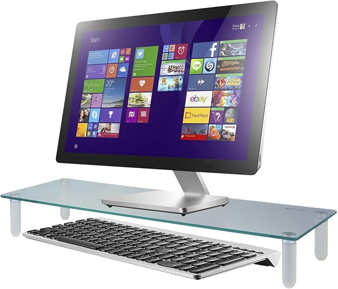 Kantek Glass Monitor Riser with 5mm Tempered Glass Platform and 40-Pound Capacity, 22-Inch W x 8.25-Inch D x 3.25-Inch H, Clear Glass (MS370) - Image 5