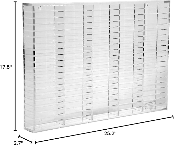Kingdom TMOV100 Acrylic Wall Mount 100 Movable Divider Cassette Tape Rack/Stamp Pad Rack for Easy Sorting and Organizing of Cassette Tapes, Stamp Pads, Playing Cards, Card Decks, 8mm Frame - Image 6