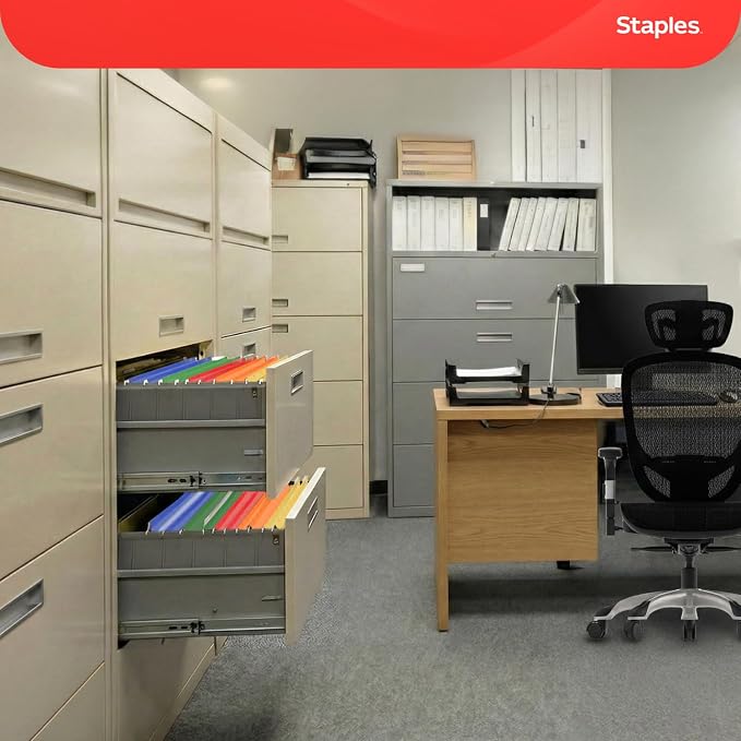 Staples Heavy Duty Reinforced Hanging File Folders, 1/5-Cut Tab, Legal Size, Assorted Colors, 25/Box (ST18657-CC) - Image 7
