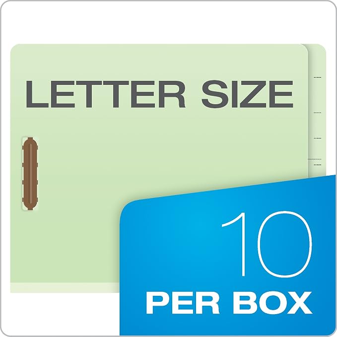 Pendaflex Pressboard End-Tab Classification Folders, Letter Size, 2 Dividers, 2.5" Expansion, Light Green, Straight Cut Tabs, 10/BX (23224) (Pack of 5) - Image 10