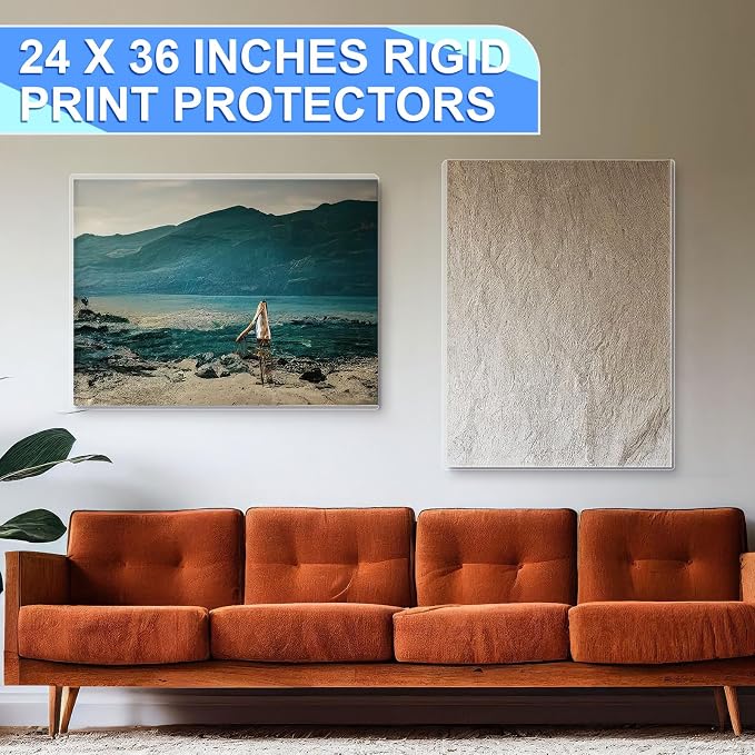 Sherr 20 Pcs Rigid Print Protectors Fit 24 x 36 Inch Poster Paper, Top Loading Page Protectors Plastic Poster Sleeves PVC Clear Sheet Holder to Display Photo Document Magazine Certificate - Image 7