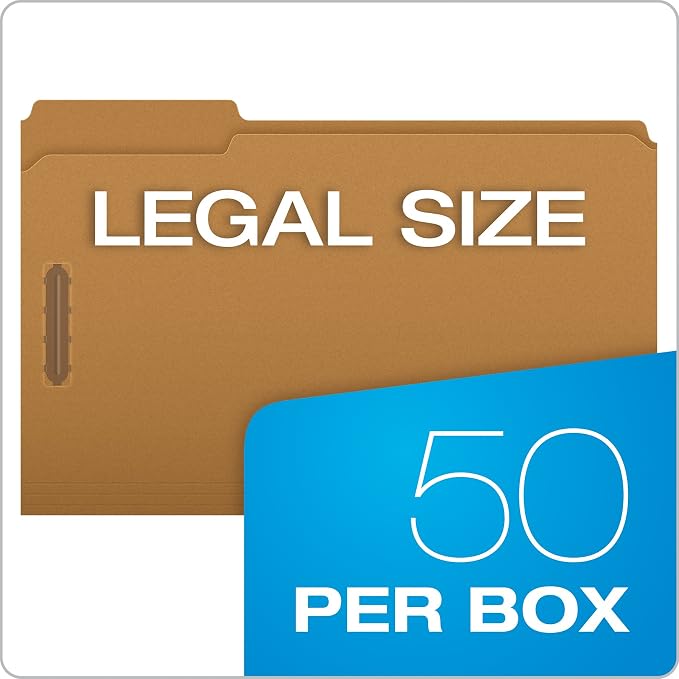 Pendaflex FK312 Pendaflex Kraft 2-Fastener Classification Folder with 1/3 Cut Tabs, 50/Box, Brown, Legal (Pack of 5) - Image 7