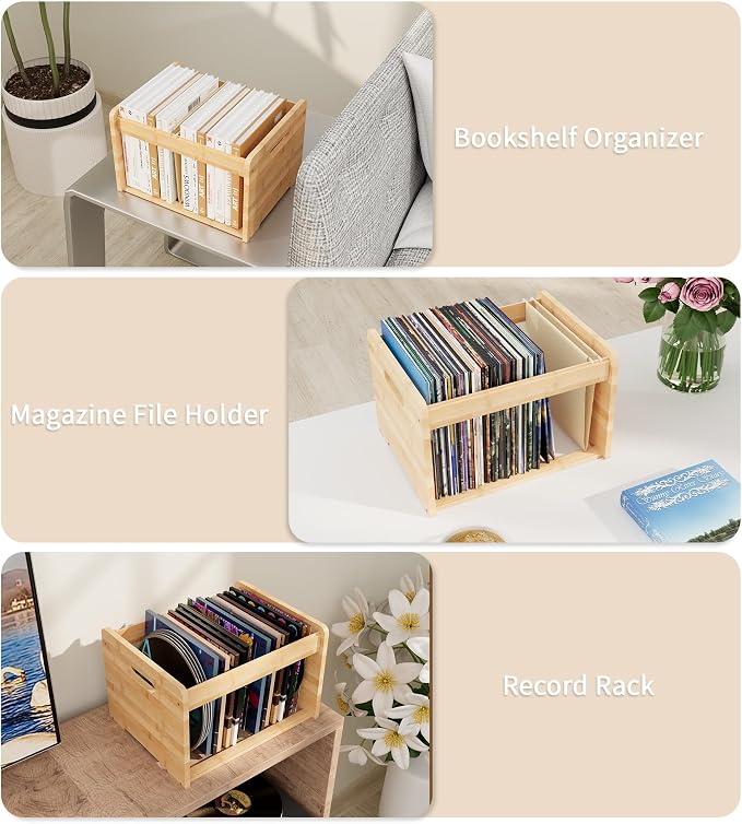Bamboo Hanging File Organizer, Desktop File Box, Open Top, 1 Pack, Natural | Open-Top Access, 2 Hanging Folders Included, Letter & Legal Files, Sliding Rails, Reinforced Handles, Easy Assembly - Image 6