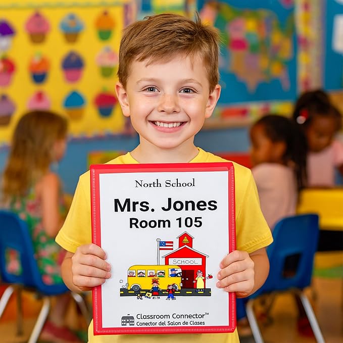 C-Line Classroom Connector™ Multi-Pocket School-to-Home Portfolio, Red, 15/BX (32304), 9.5 x 11.75 x 0.25 - Image 9