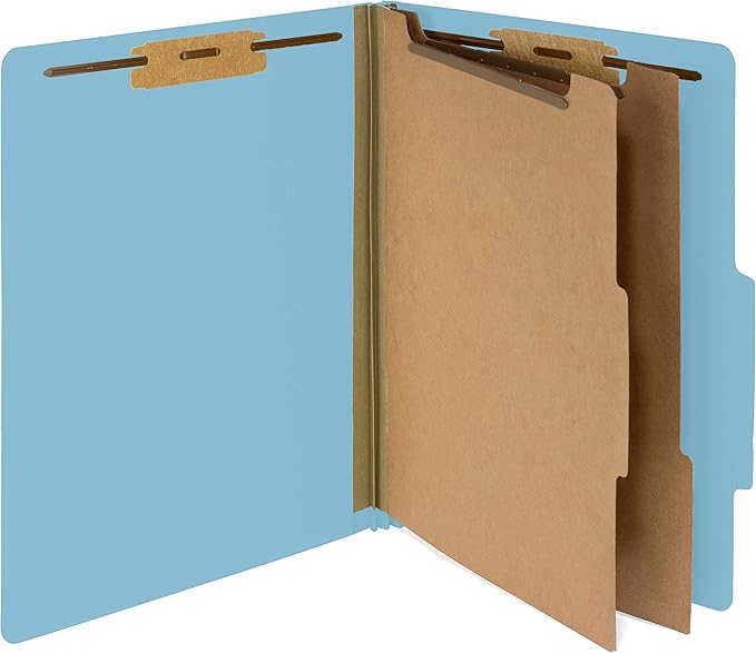 Blue Summit Supplies 30 Letter Size Light Blue Classification Folders, 2 Dividers, 2 Inch Tyvek Expansions, Durable 2, Letter Size, Light Blue Color, 30 Pack | Heavy-duty letter size, 2 in expansion, 2 prong fasteners, 2 dividers, for medical and legal... - Image 5