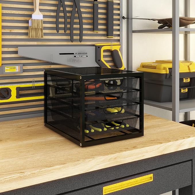 Natwind Mesh Desk Organizer with 4 Tier Sliding Drawers,Black | Paper Sorter, Multi-Functional Home Office Supplies Storage Tray for Letters, Documents,Mail, Files, Arts & Crafts Supplies - Image 7