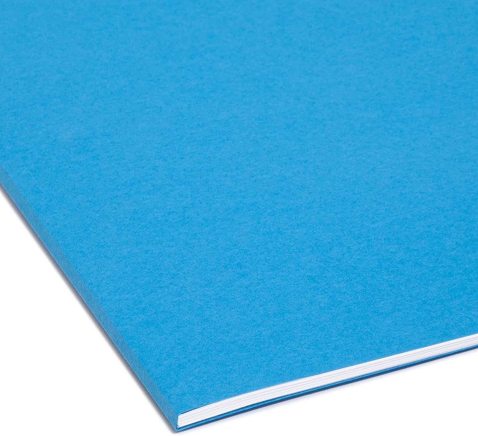 Smead Interior File Folder, 1/3-Cut Tab, Letter Size, Sky Blue, 100 per Box, Expandable File Folders for Filing Cabinet - Image 5