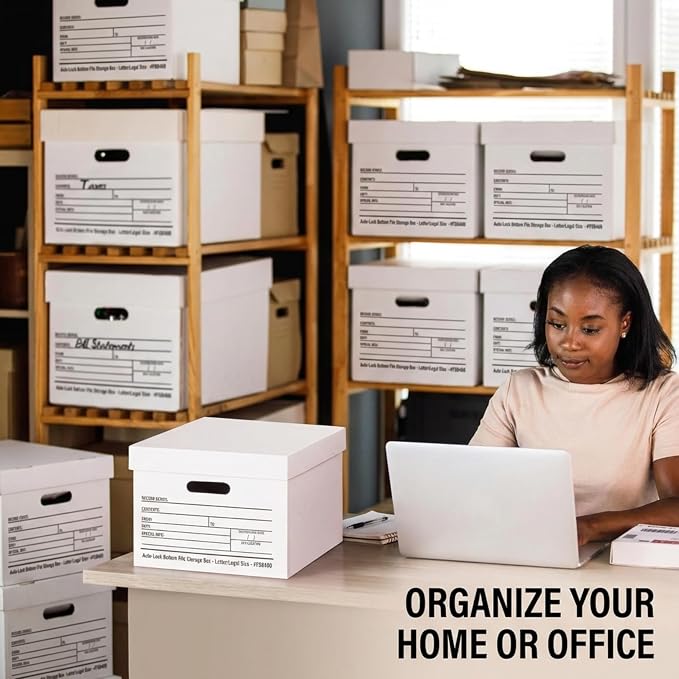 BOX USA File Boxes with Lids and Handles (360-Pack) - File Storage Boxes for Office Supplies, Book Storage, Moving, and Packaging, Fits Letter and Legal Paper, Removable Lid - Image 7
