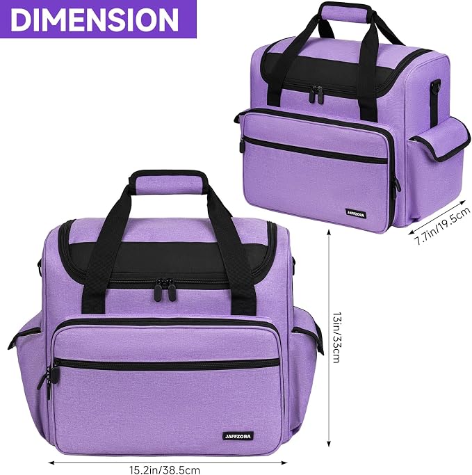 Craft Bag for Scrapbook Supplies, Large Scrapbook Tote with 15.6'' Laptop Sleeve, Art Supply Storage Bag with Multiple Pockets for Scrapbooking Tools, Purple - Image 7