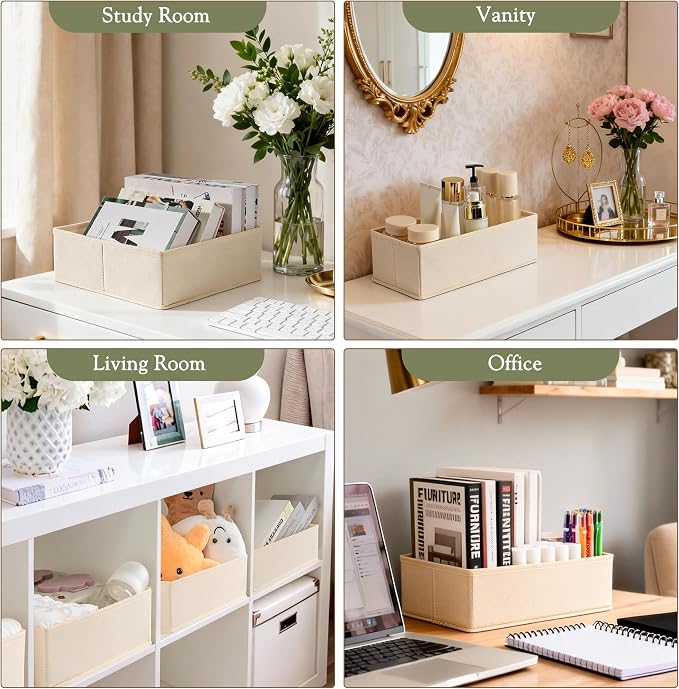 Drawer Organizer 18-Piece Set, Dresser Organizer for Baby Clothes, Foldable Closet Storage & Drawer Dividers for Underwear, Socks, Nursery (Beige) - Image 7