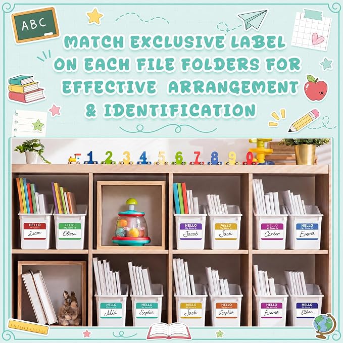 12 Pcs Book Bins for Classroom Plastic Binder Holder Magazine Stuff Folder File Organizer Box for Home Office School Supplies (White) - Image 7