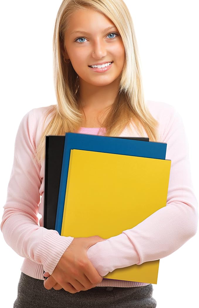 Better Office Products Letter Size Paper Portfolios, Case of 100, Assorted Primary Colors, with Fasteners (Assorted, 2 Pocket Paper Folders) - Image 6