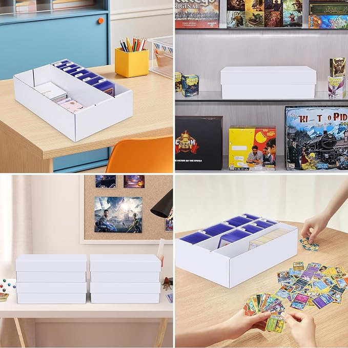 Trading Card Storage Box 4 Pack–2400 Count Cardboard Organizer with Dividers for MTG, TCG, Sports, Toploader, Commander - Image 6